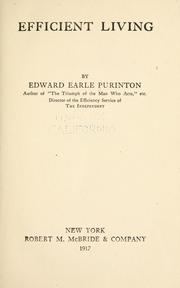 Cover of: Efficient living by Edward Earle Purinton