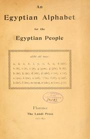 Cover of: An Egyptian alphabet for the Egyptian people. by Willard Fiske