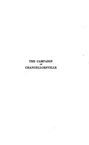 Cover of: The Campaign of Chancellorsville: A Strategic and Tactical Study