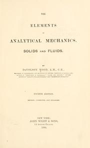 Cover of: The elements of analytical mechanics by Wood, De Volson