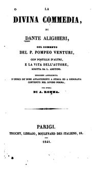 Cover of: La divina commedia by Dante Alighieri, Pompeo Venturi