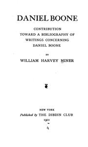 Cover of: Daniel Boone: Contribution Toward a Bibliography of Writings Concerning Daniel Boone