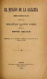 Cover of: rincón de la alegría: boceto de sainete en un acto