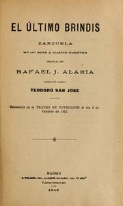 Cover of: ltimo brindis: zarzuela en un acto y cuatro cuadros