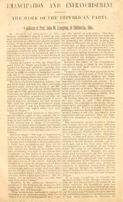 Emancipation and enfranchisement by John Mercer Langston