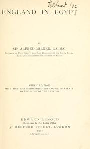 England in Egypt by Alfred Milner, Viscount Milner