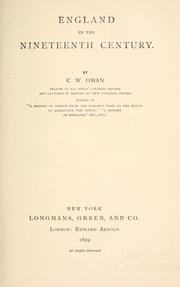 England in the nineteenth century by Charles William Chadwick Oman