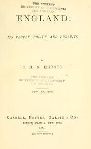 Cover of: England: its people, polity, and pursuits.