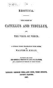Cover of: The Poems of Catullus and Tibullus, and The Vigil of Venus: A Literal Prose Translation with ...