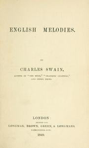 Cover of: English melodies