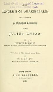 Cover of: English of Shakespeare: illustrated in a philological commentary on his Julius Caesar