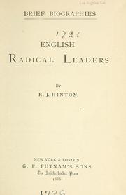 Cover of: English radical leaders