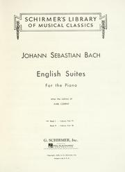 Cover of: English suites: for the piano.