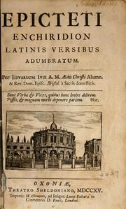 Cover of: Epicteti Enchiridion Latinis versibus adumbratum by Epictetus