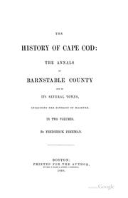 Cover of: The history of Cape Cod by 