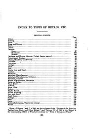 Cover of: Index to the Reports of the Tests of Metals and Other Materials Made with ...