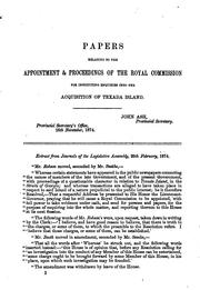 Cover of: Papers Relating to the Appointment and Proceedings of the Royal Commision ...
