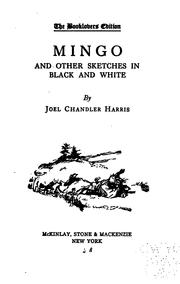 Cover of: Mingo, and Other Sketches in Black and White