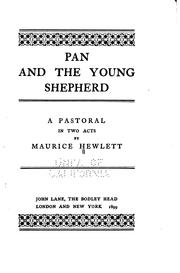 Cover of: Pan and the Young Shepherd: A Pastoral in Two Acts