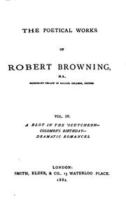 Cover of: The Poetical Works of Robert Browning ... by Robert Browning
