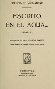 Cover of: Escrito en el agua... by Francis de Miomandre