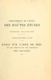 Cover of: Essai dur l'idée de Dieu et les preuves de son existence chez Descartes by Alexandre Koyré