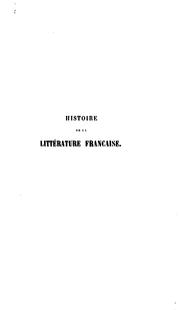 Cover of: Histoire de la littérature française deu moyen âge aux temps modernes