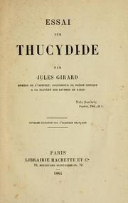 Cover of: Essai sur Thucydide.