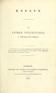 Essays by Father Fitz-Eustace, a mendicant friar [pseud.] by W. Fraser