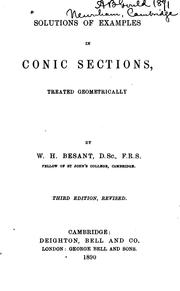 Cover of: Solutions of Examples in Conic Sections: Treated Geometrically