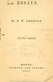 Cover of: Essays. by Ralph Waldo Emerson