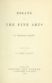 Cover of: Essays on the fine arts