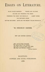 Cover of: Essays on literature by Herman Friedrich Grimm