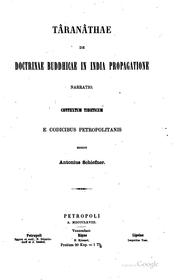 Cover of: Târanâthae de doctrinae Buddhicae in India propagatione narratio: contextum ...