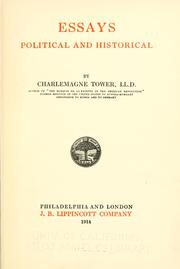 Cover of: Essays political and historical.