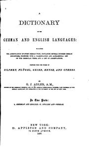 Cover of: A Dictionary of the German and English Languages ...