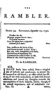 Cover of: The Rambler: By Samuel Johnson. In Four Volumes. Embellished with Elegant Frontispieces. ...