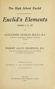 Cover of: Euclid's elements: books I, II, III
