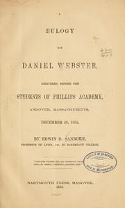 Cover of: A eulogy on the life of Daniel Webster