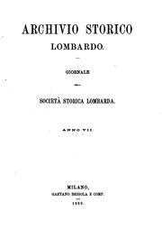 Cover of: Archivio storico lombardo