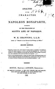Cover of: Analysis of the Character of Napoleon Bonaparte: Suggested by the ...