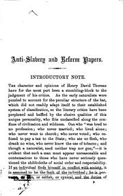 Cover of Anti-slavery and reform papers