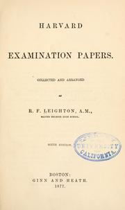 Harvard examination papers by R. F. Leighton