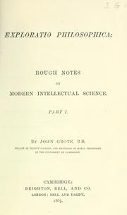 Exploratio philosophica by Grote, John