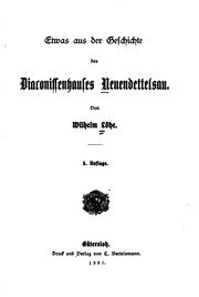 Cover of: Etwas aus der Geschichte des Diaconissenhauses Neuendettelsau