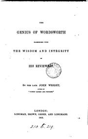 Cover of: The genius of Wordsworth harmonized with the wisdom and integrity of his reviewers