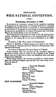 Cover of: Proceedings of the Democratic Whig National Convention: Which Assembled at Harrisburg ...