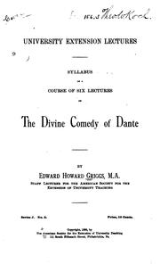 Cover of: Syllabus of a Course of Six Lectures on the Divine Comedy of Dante