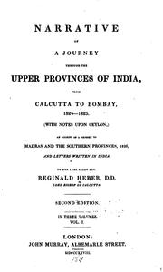 Cover of: Narrative of a Journey Through the Upper Provinces of India: With Notes Upon Ceylon) an Account ...