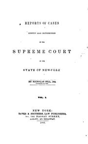 Cover of: Reports of Cases Argued and Determined in the Supreme Court of the State of ...